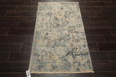 3x5 Gray, Beige, Slate Color Hand Knotted Distress Quality Oushak Wool Transitional Oriental Rug